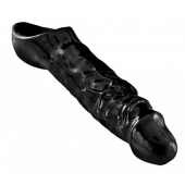 Чёрная увеличивающая насадка на член Mamba Cock Sheath Packaged - 16,5 см. - XR Brands - в Димитровграде купить с доставкой
