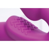 Ярко-розовый безремневой вибрострапон Evoke Vibrating Strapless Silicone Strap-on Dildo - XR Brands - купить с доставкой в Димитровграде