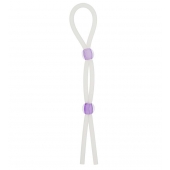 Прозрачное эрекционное кольцо-лассо SILICONE LASSO COCK RING DUAL BEADS - NMC - в Димитровграде купить с доставкой