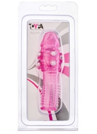 Стимулирующая розовая насадка с шишечками и шипами - 13,5 см. - Toyfa Basic - в Димитровграде купить с доставкой