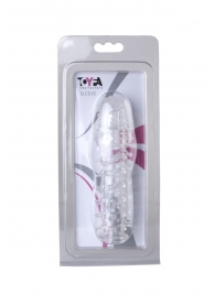 Прозрачная, закрытая насадка с шипами и точками - 13,5 см. - Toyfa Basic - в Димитровграде купить с доставкой