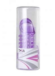 Закрытая фиолетовая насадка с 2 отростками - 13 см. - Toyfa Basic - в Димитровграде купить с доставкой