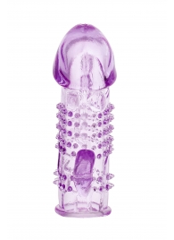 Фиолетовая насадка с коготком и шипами - 13 см. - Toyfa Basic - в Димитровграде купить с доставкой