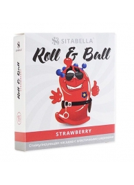 Стимулирующий презерватив-насадка Roll   Ball Strawberry - Sitabella - купить с доставкой в Димитровграде