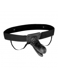 Полый страпон с двумя отростками и вибрацией Unisex Vibrating Hollow Strap-On Double Penetrating Dildo - 17,8 см. - Lux Fetish - купить с доставкой в Димитровграде