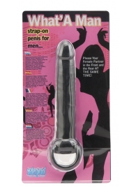 Чёрная насадка на пенис для анальной стимуляции WHATA MAN - 16 см. - Seven Creations - в Димитровграде купить с доставкой