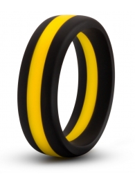 Черно-желтое силиконовое эрекционное кольцо Silicone Go Pro Cock Ring - Blush Novelties - в Димитровграде купить с доставкой