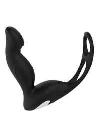 Черный вибромассажер простаты P-PLEASER W ERECTION ENHANCE - Dream Toys - в Димитровграде купить с доставкой