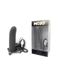 Черный страпон с вибратором Mojo Ghia - Seven Creations - купить с доставкой в Димитровграде