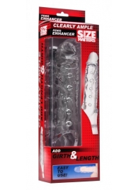 Прозразная закрытая насадка на пенис с поддержкой мошонки Clearly Ample Penis Enhancer - 22 см. - XR Brands - в Димитровграде купить с доставкой