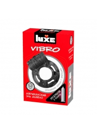 Чёрное эрекционное виброкольцо Luxe VIBRO  Африканский Эль Дьябло  + презерватив - Luxe - в Димитровграде купить с доставкой