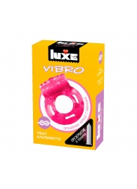 Розовое эрекционное виброкольцо Luxe VIBRO  Ужас Альпиниста  + презерватив - Luxe - в Димитровграде купить с доставкой
