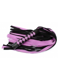 Черно-розовая плеть из замши - 58 см. - БДСМ Арсенал - купить с доставкой в Димитровграде