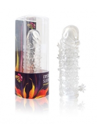 Закрытая прозрачная рельефная насадка Crystal sleeve - 13 см. - Erowoman-Eroman - в Димитровграде купить с доставкой
