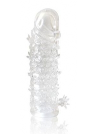Закрытая прозрачная рельефная насадка Crystal sleeve - 13 см. - Erowoman-Eroman - в Димитровграде купить с доставкой