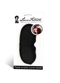 Черная маска на глаза Peek-a-Boo - Lux Fetish - купить с доставкой в Димитровграде