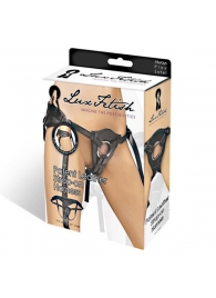 Черные трусики для страпона из патентованной кожи - Lux Fetish - купить с доставкой в Димитровграде
