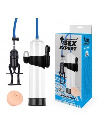 Прозрачная вакуумная вибропомпа Sex Expert с насадкой-вагиной - Sex Expert - в Димитровграде купить с доставкой