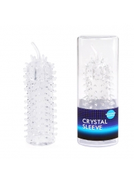 Закрытая рельефная насадка Crystal sleeve с усиками - 12 см. - Erowoman-Eroman - в Димитровграде купить с доставкой