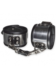 Эффектные серебристо-черные наручники с металлическим блеском - Sitabella - купить с доставкой в Димитровграде