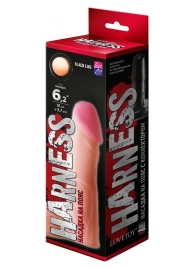 Телесная реалистичная насадка на Harness с коннектором BLACK LINE - 17 см. - LOVETOY (А-Полимер) - купить с доставкой в Димитровграде