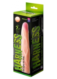 Телесная насадка с венками на Harness с коннектором GREEN LINE - 18 см. - LOVETOY (А-Полимер) - купить с доставкой в Димитровграде