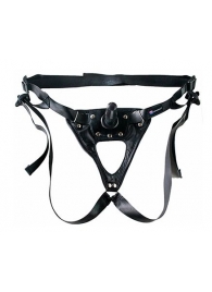 Черный пояс-трусики с насадкой  Soft-Принц  - 17 см. - LOVETOY (А-Полимер) - купить с доставкой в Димитровграде