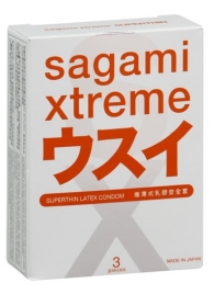 Ультратонкие презервативы Sagami Xtreme SUPERTHIN - 3 шт. - Sagami - купить с доставкой в Димитровграде