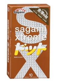 Презервативы Sagami Xtreme FEEL UP с точечной текстурой и линиями прилегания - 10 шт. - Sagami - купить с доставкой в Димитровграде