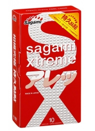 Утолщенные презервативы Sagami Xtreme Feel Long с точками - 10 шт. - Sagami - купить с доставкой в Димитровграде