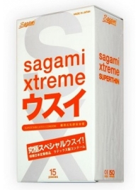 Ультратонкие презервативы Sagami Xtreme SUPERTHIN - 15 шт. - Sagami - купить с доставкой в Димитровграде