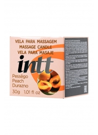 Массажная свеча для поцелуев Peach с ароматом персика - 30 гр. - INTT - купить с доставкой в Димитровграде