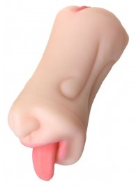 Телесный двусторонний мастурбатор Fruity Tongue - ротик и вагина - ToyFa - в Димитровграде купить с доставкой