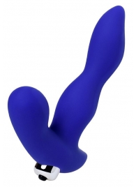 Синий силиконовый вибростимулятор простаты Stroman - 14,5 см. - ToyFa - в Димитровграде купить с доставкой