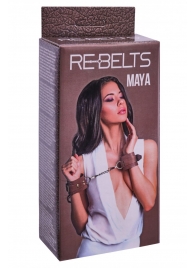 Коричневые кожаные наручники Maya - Rebelts - купить с доставкой в Димитровграде