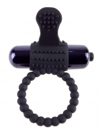 Черное эрекционное виброкольцо Vibrating Silicone Super Ring - Pipedream - в Димитровграде купить с доставкой