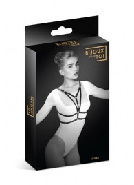 Черная упряжь на грудь Laura - Bijoux Pour Toi - купить с доставкой в Димитровграде