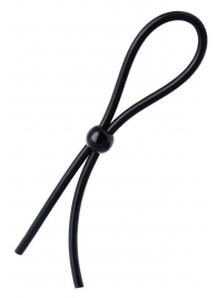 Черное лассо на пенис с одной бусиной - A-toys - в Димитровграде купить с доставкой