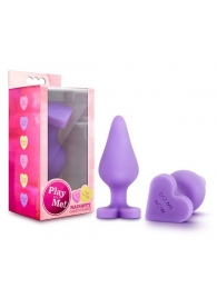 Фиолетовая анальная пробка Naughty Candy Heart Do Me Now - 8,9 см. - Blush Novelties - купить с доставкой в Димитровграде