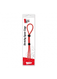 Красное лассо на пенис с двумя бусинами STRETCHY LASSO CAGE - Dream Toys - в Димитровграде купить с доставкой