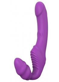 Фиолетовый безремневой вибрострапон DOUBLE DIPPER - Dream Toys - купить с доставкой в Димитровграде