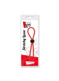 Красное эрекционное лассо с одной бусиной-утяжкой STRETCHY THIN LASSO - Dream Toys - в Димитровграде купить с доставкой