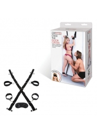 Чёрный набор для фиксации у двери - Lux Fetish - купить с доставкой в Димитровграде