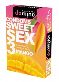 Презервативы для орального секса DOMINO Sweet Sex с ароматом манго - 3 шт. - Domino - купить с доставкой в Димитровграде