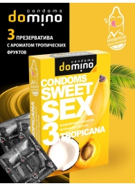 Презервативы для орального секса DOMINO Sweet Sex с ароматом тропических фруктов - 3 шт. - Domino - купить с доставкой в Димитровграде