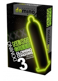 Презервативы DOMINO Neon Green со светящимся в темноте кончиком - 3 шт. - Domino - купить с доставкой в Димитровграде