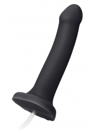 Черный фаллос с имитацией эякуляции Silicon Cum Dildo L - 19,6 см. - Strap-on-me - купить с доставкой в Димитровграде