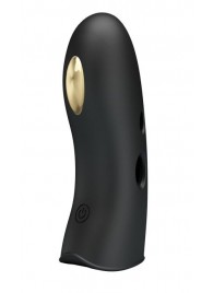 Черная вибронасадка на палец с электростимуляцией Marico - Baile - купить с доставкой в Димитровграде