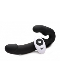 Черный безремневой страпон Urge Silicone Strap On с пультом ДУ - 24 см. - XR Brands - купить с доставкой в Димитровграде