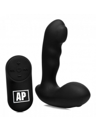 Черный стимулятор простаты Alpha-Pro 7X P-Milker Silicone Prostate Stimulator with Milking Bead - XR Brands - в Димитровграде купить с доставкой